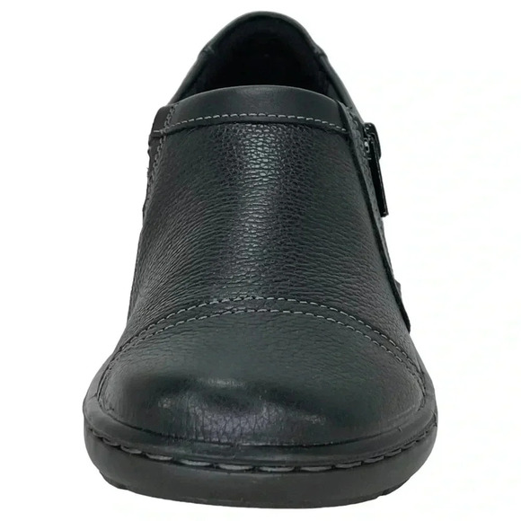 Clarks Womens Loafers 7M Cora Giny Black Pebbled Leather Ultimate Comfort - Picture 4 of 12